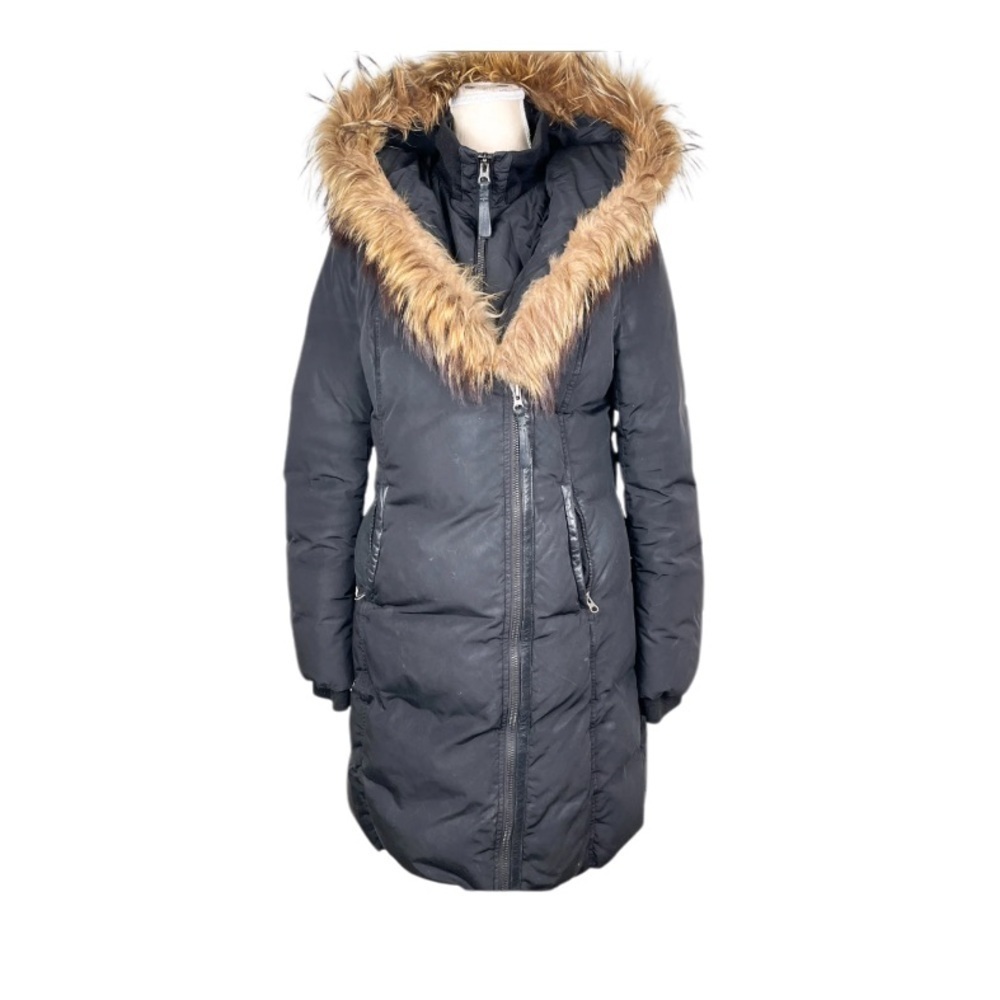 Mackage Adali Black Puffer Winter Fur Hood Coat Black Women's Large